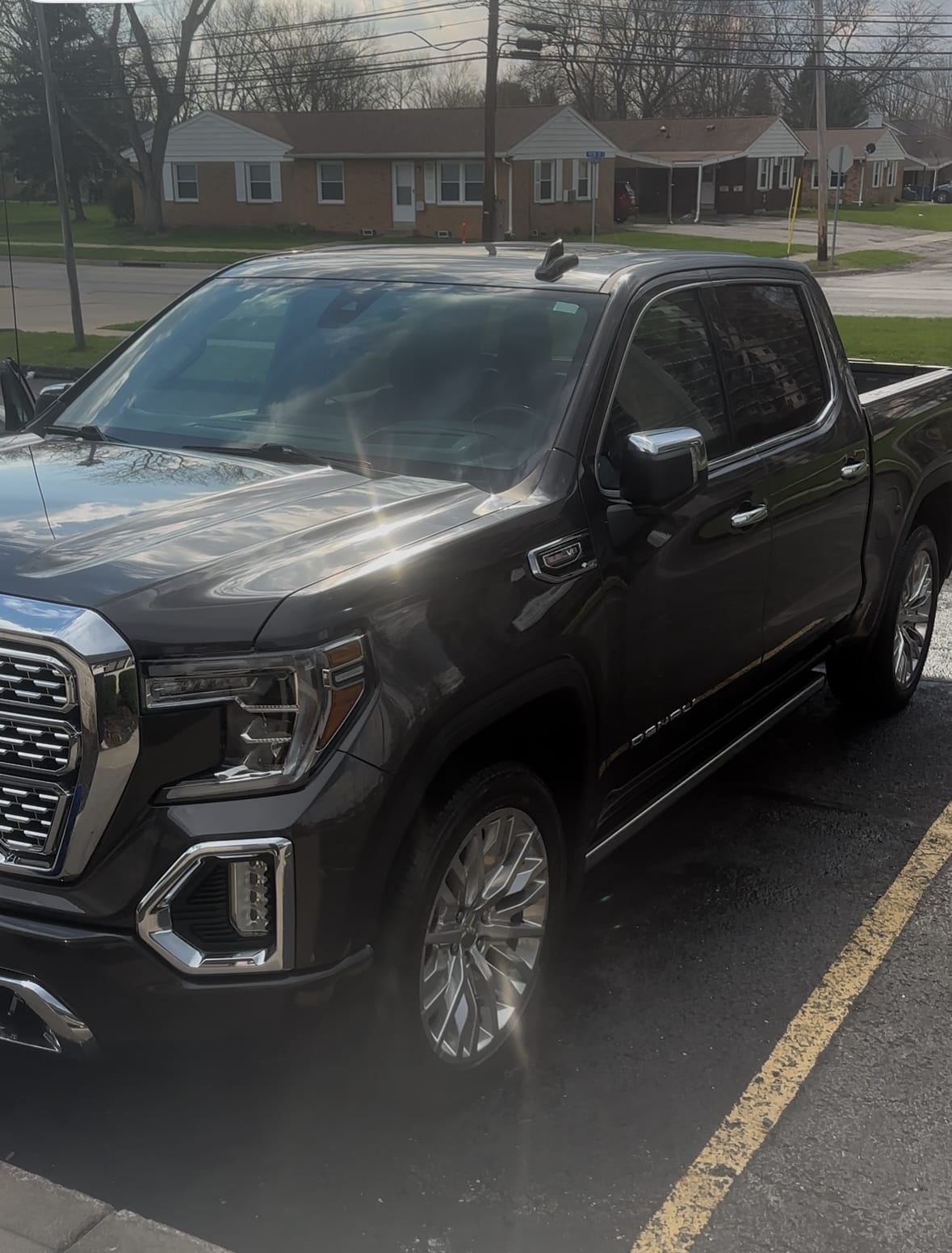 GMC Sierra Denali after exterior detail and ceramic coating prep